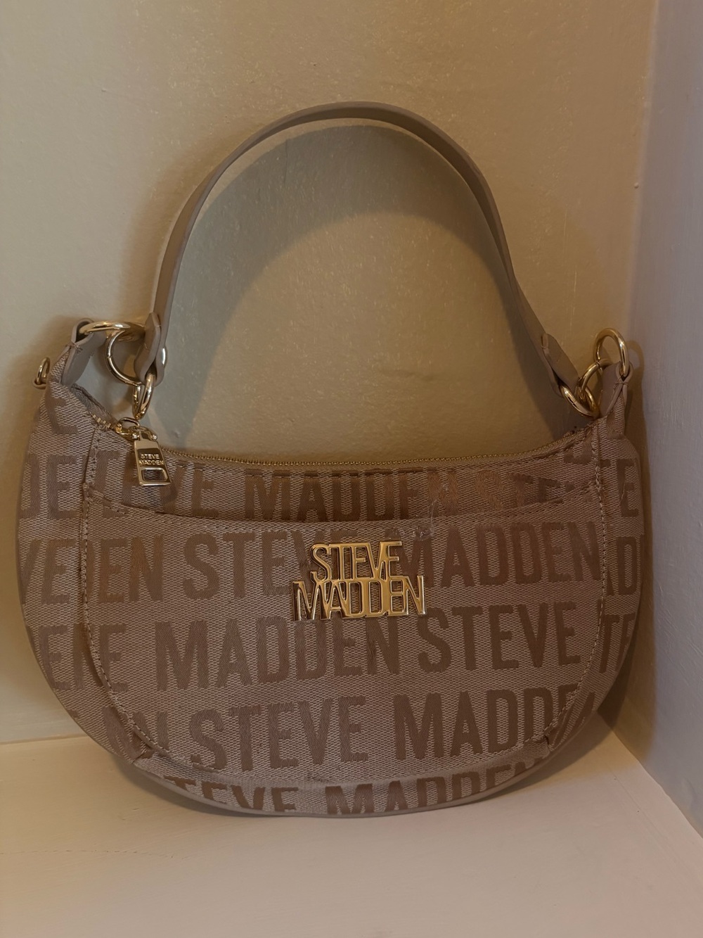 Steve Madden Bwylie Jacquard Logo Hobo Shoulder Bag